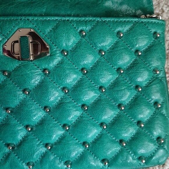 Rebecca Minkoff greenish turquoise Diamond Quilt and Stud Mikey Bag - Picture 5 of 12